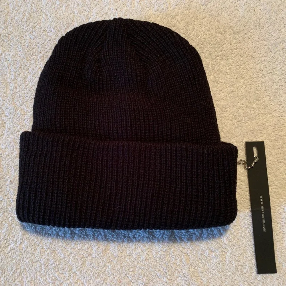 Amiri Black & White M.A Logo Beanie Embroidered - new with tags